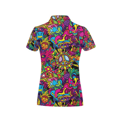 Trippy Print Design LKS304 Women's Polo Shirt