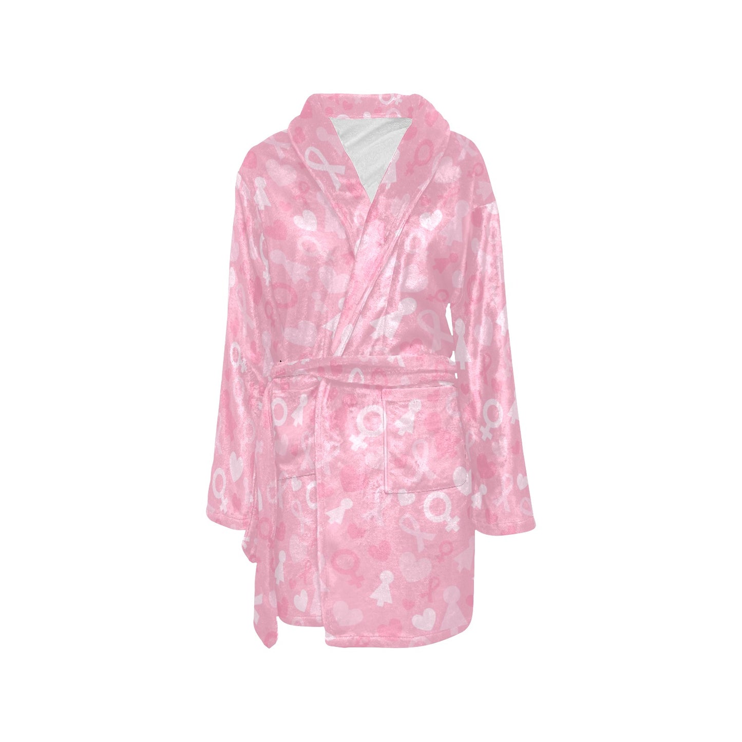 Breast cancer Pattern Print Design 01 Women's Fleece Robe