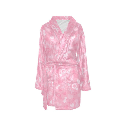 Breast cancer Pattern Print Design 01 Women's Fleece Robe