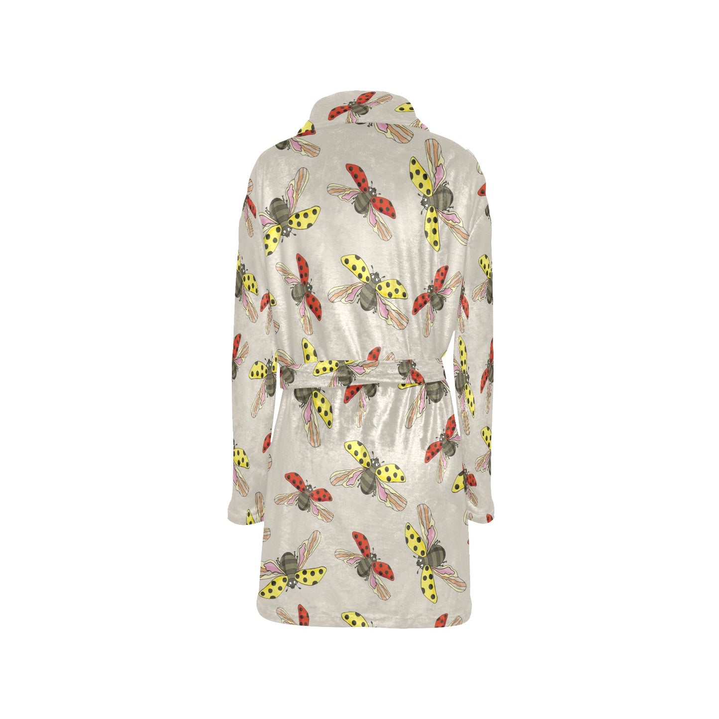 Ladybug Pattern Print Design 04 Women's Fleece Robe