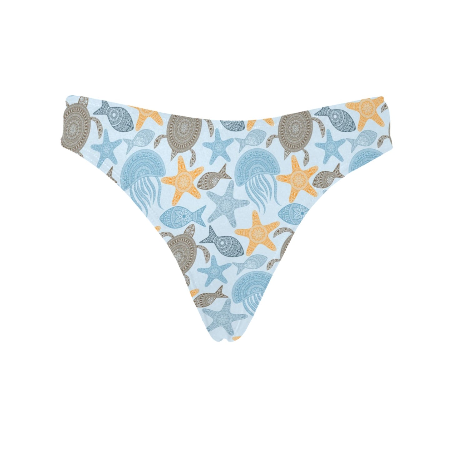 Polynesian Jellyfish Turtle Print Women's Thongs