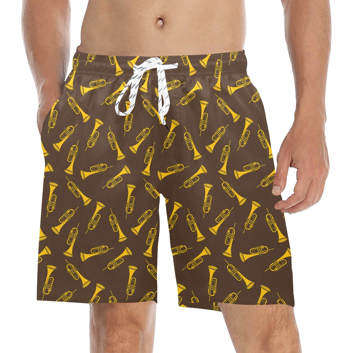 Trumpet Pattern Design Print Men's Swim Trunks Beach Shorts