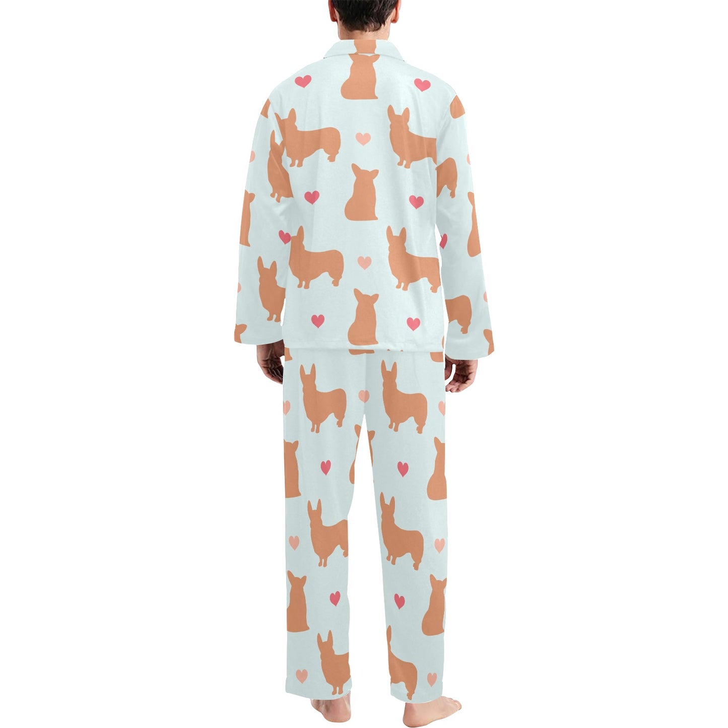 Pembroke Welsh Corgis Pattern Print Design A01 Men's Long Pajama Set