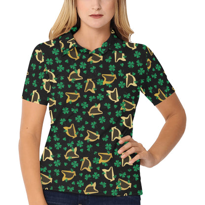 Harp Print Design LKS402 Women's Polo Shirt
