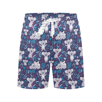 Koala Cute Themed Design Print Men's Swim Trunks Beach Shorts