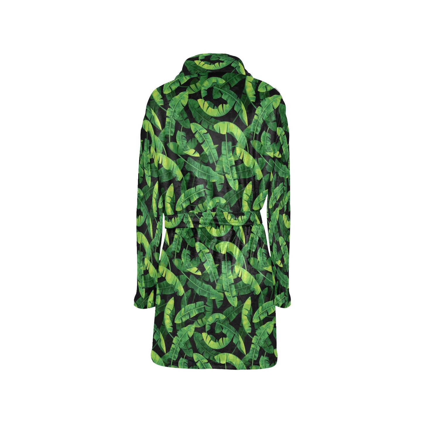 Banana Leaf Pattern Print Design 02 Women's Fleece Robe