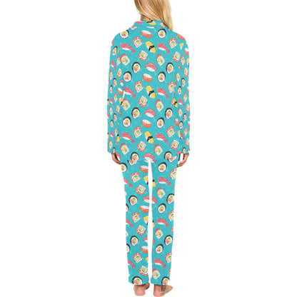 Sushi Print Design LKS305 Women's Long Pajama Set