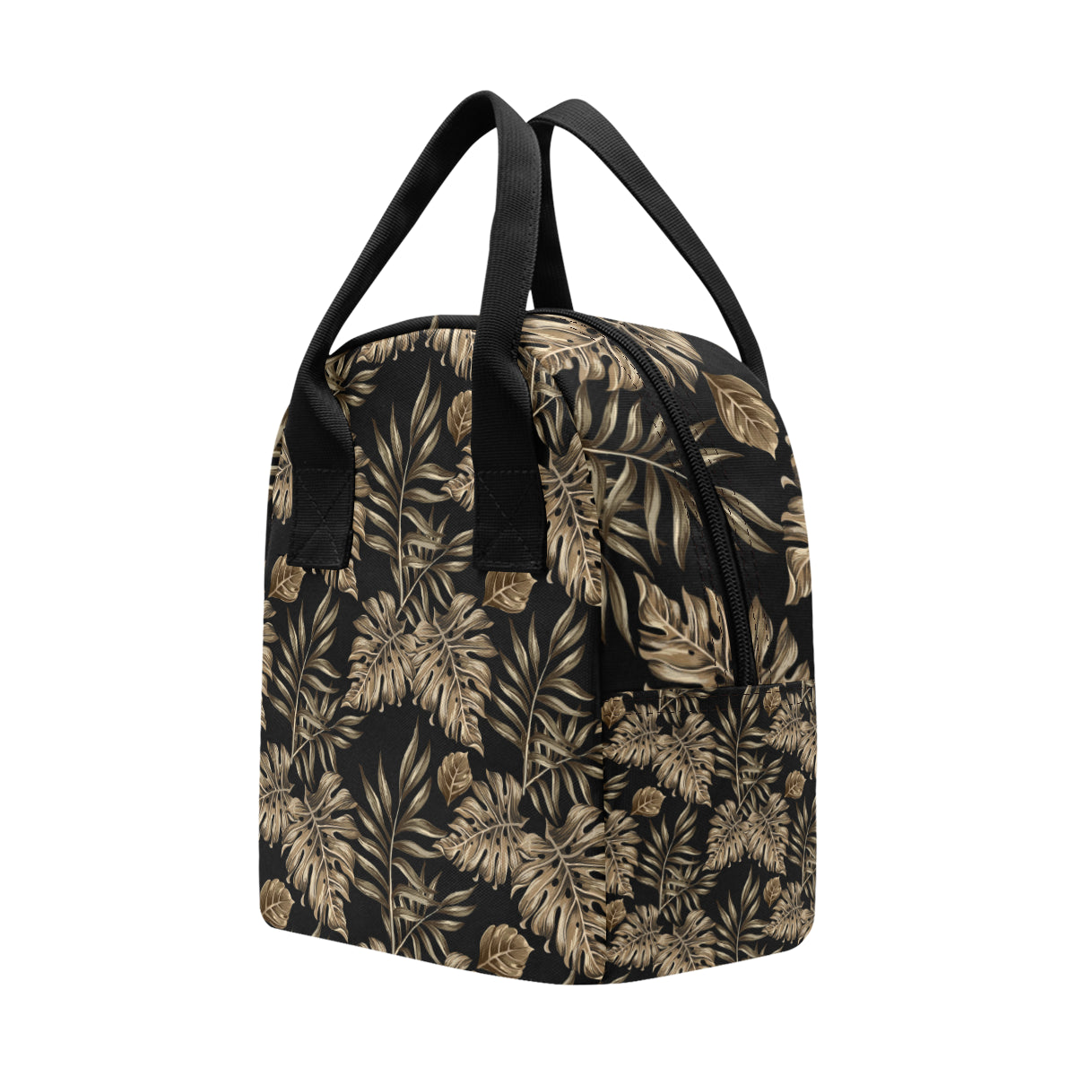 Brown Tropical Palm Leaves Insulated Lunch Bag