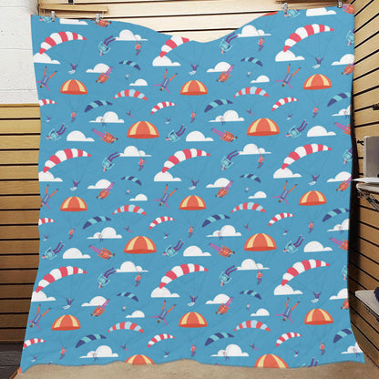 Skydiving Pattern Print Design 03 Premium Quilt