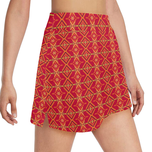 Southwest Aztec Design Themed Print 17" Golf & Pickleball Skort with Pockets