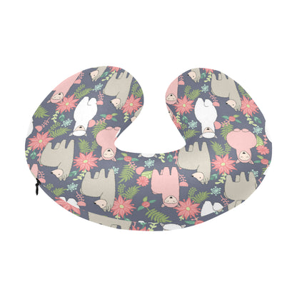 Alpaca Pattern Print Design 03 U-Shaped Travel Neck Pillow