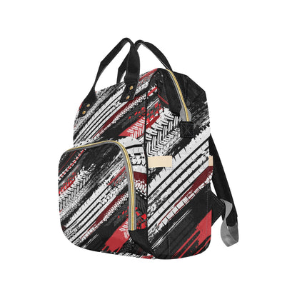 Racing Pattern Print Design A03 Diaper Bag Backpack