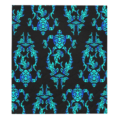 Sea turtle Polynesian Tribal Hawaiian Premium Quilt