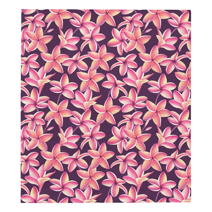 Purple Plumeria Pattern Print Design PM010 Premium Quilt