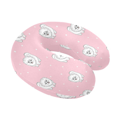 Pomeranians Pattern Print Design A02 U-Shaped Travel Neck Pillow