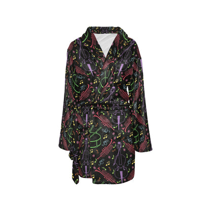 Cello Neon Pattern Print Design 02 Women's Fleece Robe