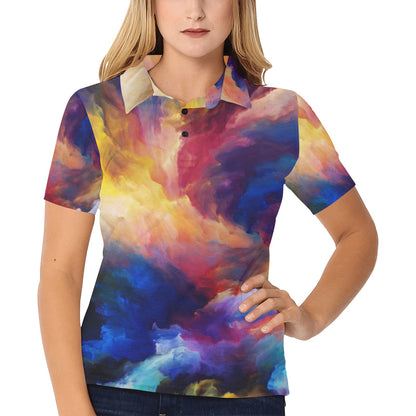 Vortex Twist Swirl Water Color Design Women's Polo Shirt