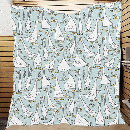 Goose Pattern Print Design 03 Premium Quilt