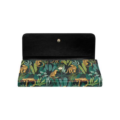 Jaguar Jungle Pattern Print Design 03 Women's Trifold Wallet