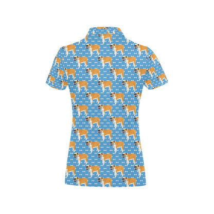Bulldogs Pattern Print Design 06 Women's Polo Shirt