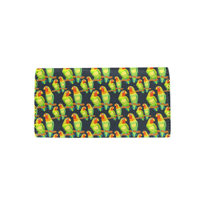 Lovebird Pattern Print Design 01 Women's Trifold Wallet