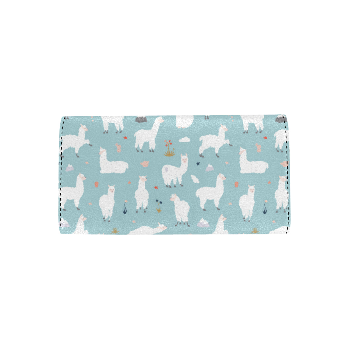 Alpaca Pattern Print Design 02 Women's Trifold Wallet