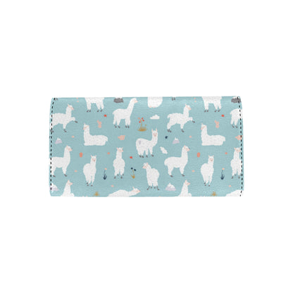 Alpaca Pattern Print Design 02 Women's Trifold Wallet