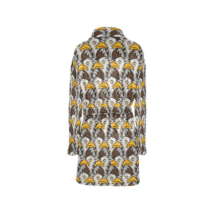 Eagles Head Pattern Women's Fleece Robe