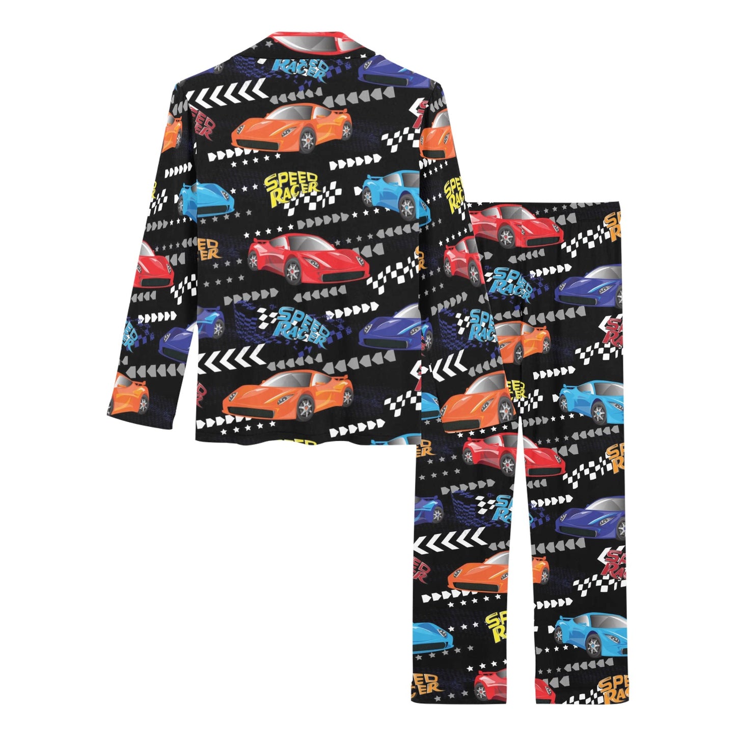 Racing Pattern Print Design A05 Women's Long Pajama Set