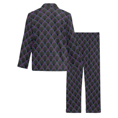 Mermaid Pattern Print Design 09 Men's Long Pajama Set