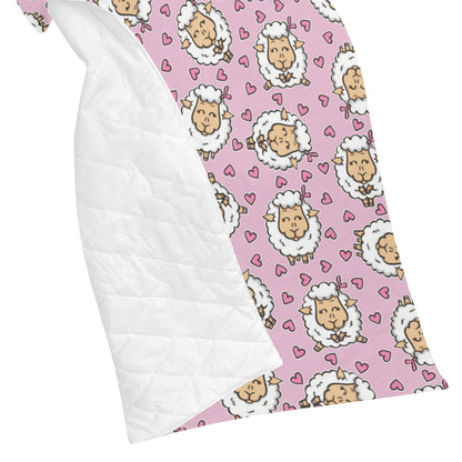 Sheep Cute Pattern Print Design 01 Premium Quilt