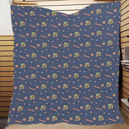 Cancer Zodiac Pattern Print Design 03 Premium Quilt