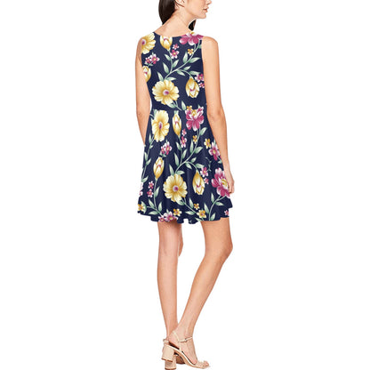 Gerberas Pattern Print Design GB03 Sleeveless Dress