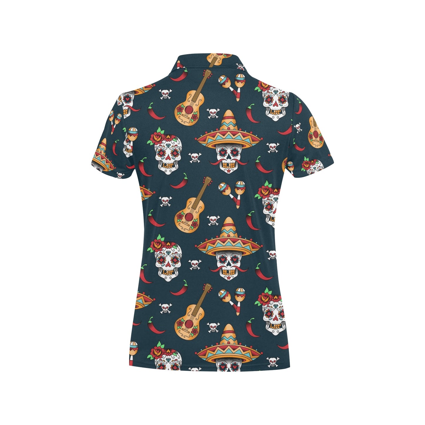 sugar skull Mexican Women's Polo Shirt