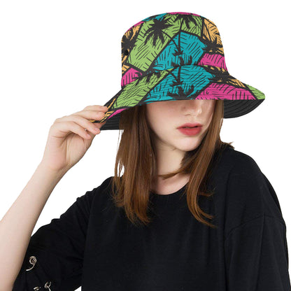 Palm Tree Pattern Print Design PT09 Unisex Bucket Hat