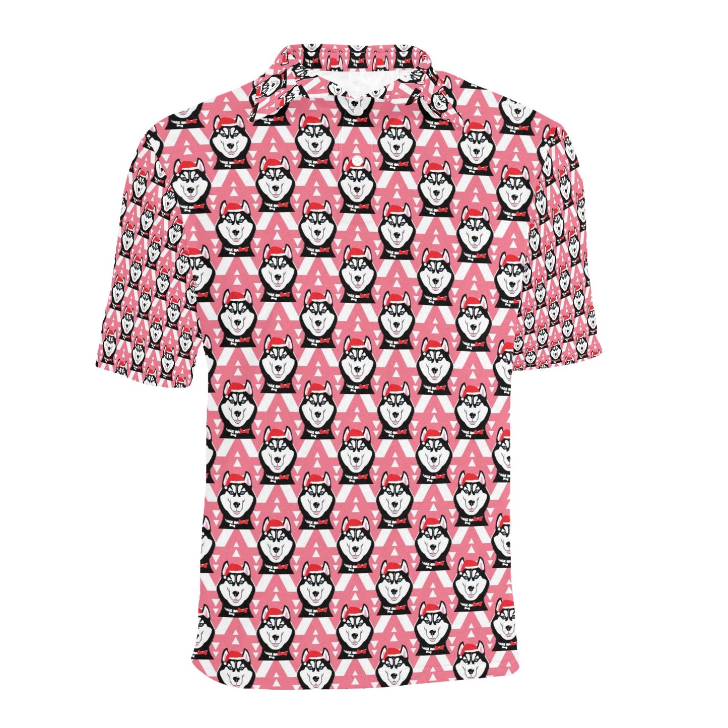 Siberian Huskies Christmas Themed Print Design LKS302 Men Polo Shirt