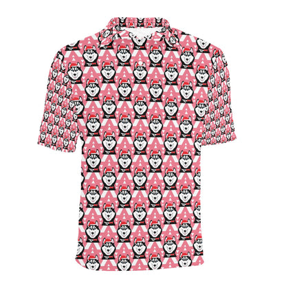 Siberian Huskies Christmas Themed Print Design LKS302 Men Polo Shirt