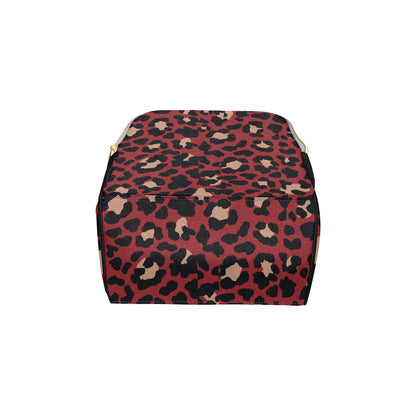Cheetah Red Print Pattern Diaper Bag Backpack