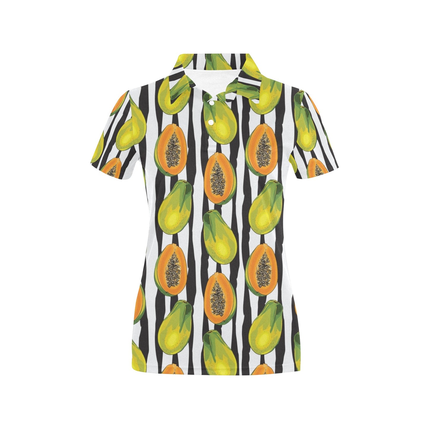 Papaya Pattern Print Design PP01 Women's Polo Shirt
