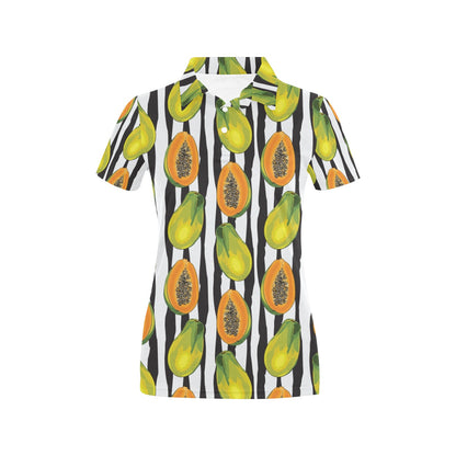 Papaya Pattern Print Design PP01 Women's Polo Shirt