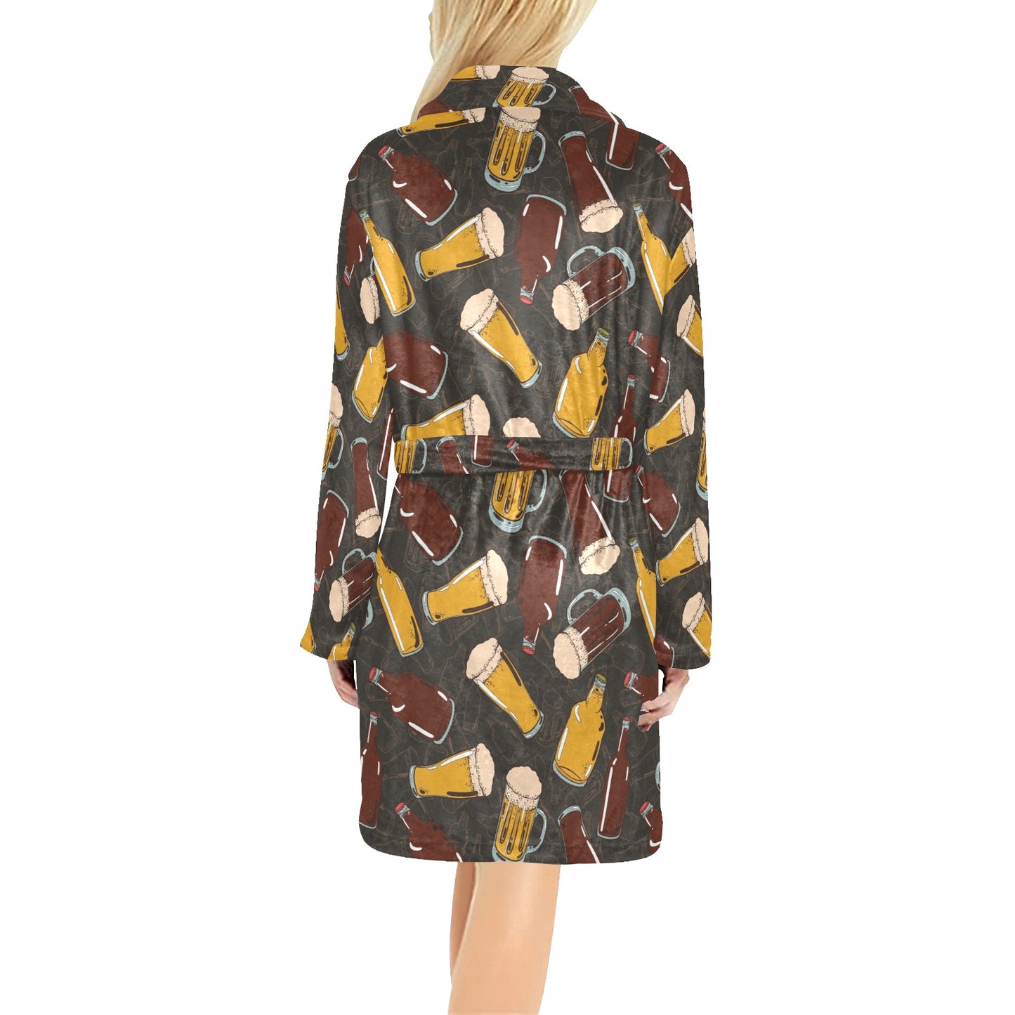 Beer Pattern Print Design 03 Women's Fleece Robe