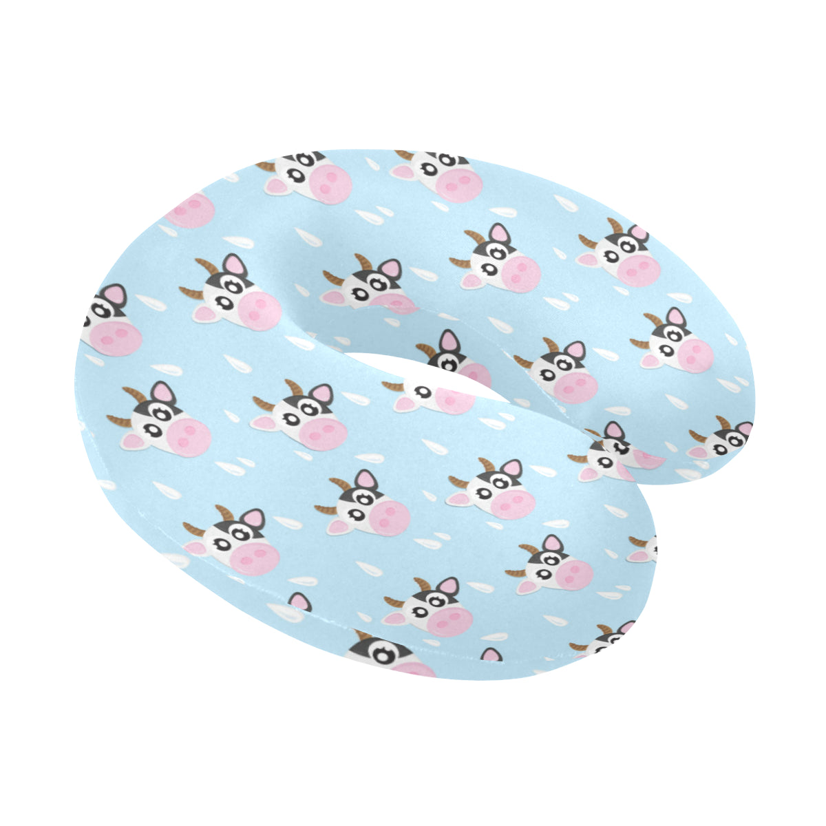 Cow Pattern Print Design 07 U-Shaped Travel Neck Pillow