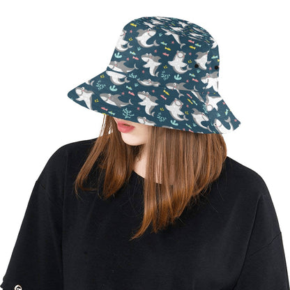 Shark Print Design LKS307 Unisex Bucket Hat