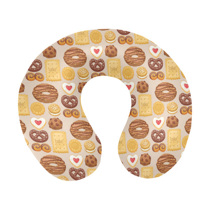 Cookie Pattern Print Design 02 U-Shaped Travel Neck Pillow