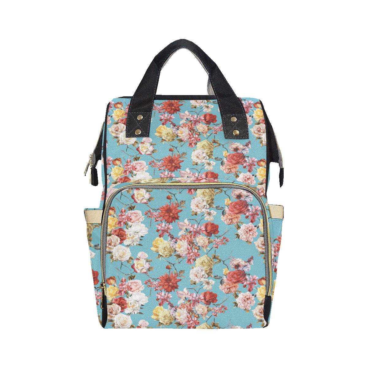 Summer Floral Pattern Print Design SF05 Diaper Bag Backpack