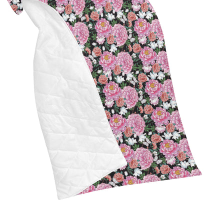 Dahlia Pattern Print Design 02 Premium Quilt