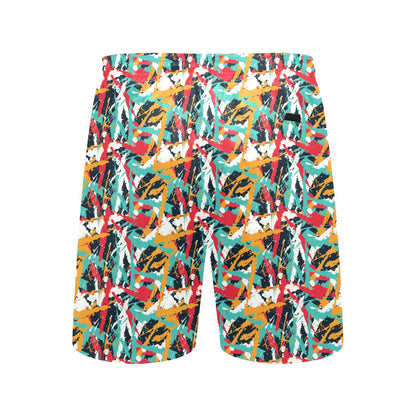 Splatter Print Design LKS304 Men's Swim Trunks Beach Shorts