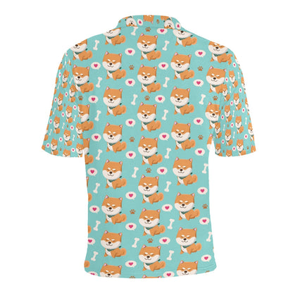 Shiba Inu Print Design LKS3013 Men Polo Shirt