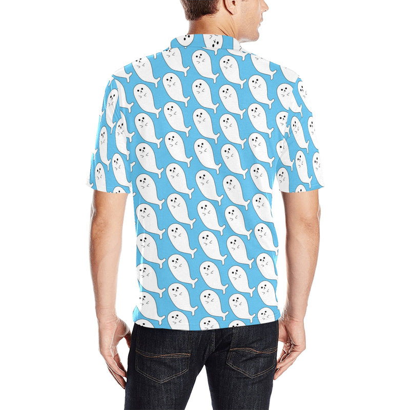 Sea Lion Print Design LKS402 Men Polo Shirt