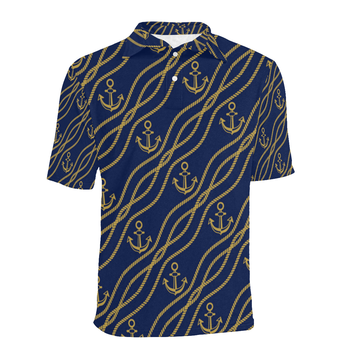 Nautical Anchor Rope  Pattern Men Polo Shirt
